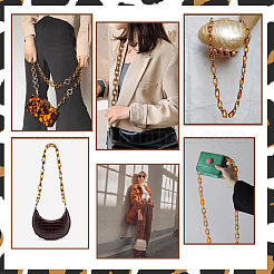 Леопардовый принт акриловые ручки для сумок с цепочкой&nbsp;FIND-WH0120-04B