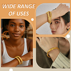 3шт 3 стиля браслетов из нержавеющей стали BJEW-PH0004-54