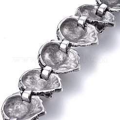 レトロ 304 ステンレススチール リンク ブレスレット  カニカン付き  ライオン  アンティークシルバー  8-5/8インチ（22cm）  31.5x14mm&nbsp;BJEW-L631-01AS