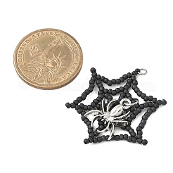 Подвески из стеклянных бусин в виде паутины на тему хэллоуина&nbsp;PALLOY-MZ00779-01