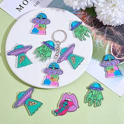 16шт 4 стиля инопланетянин тема красочные акриловые подвески FIND-SZ0002-97