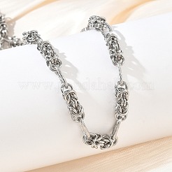 Colliers à maillons byzantins texturés en acier inoxydable 304 de 6 mm pour femmes&nbsp;NJEW-G201-06P