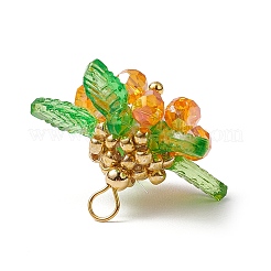 Стекло с круглыми ракушечными жемчужинами и акриловыми подвесками и латунными бусинами&nbsp;PALLOY-MZ00646-02