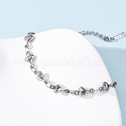 Браслеты из нержавеющей стали 304 в форме сердца для женщин BJEW-L706-03P