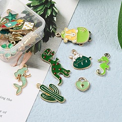 26 шт. 26 стильные подвески из светлого золотого сплава с эмалью ENAM-YW0001-79