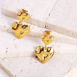 Серьги-гвоздики в форме кованого сердца из нержавеющей стали 304 JE1119A