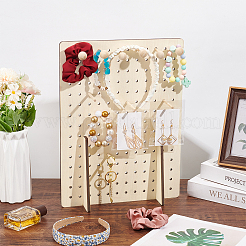 Прямоугольная деревянная вешалка для драгоценностей ODIS-WH0070-77