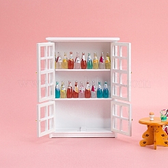 MDFボードキッチンキャビネットミニチュア装飾品  マイクロランドスケープドールハウスアクセサリー  小道具の装飾のふりをする  ホワイト  123x35x185mm&nbsp;PW-WG87B95-01