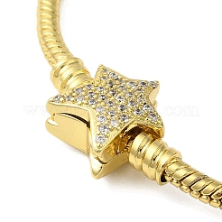 Браслеты из кубического циркония с покрытием из латуни с микропаве&nbsp;BJEW-P336-01G