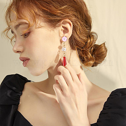 6 пара двухцветных экологически чистых латунных эмалевых сережек-гвоздиков&nbsp;KK-NB0001-77