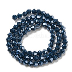 Brins de perles de verre galvanisées de couleur unie opaque&nbsp;EGLA-A039-P4mm-A09
