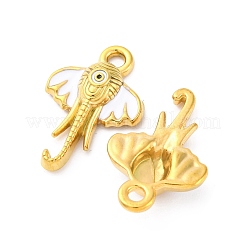 Подвески-слоны из нержавеющей стали 304 с эмалью&nbsp;STAS-B085-37G-01