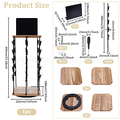 Подставка для органайзера из платана с железной щепой и доской для сообщений&nbsp;ODIS-WH0038-236