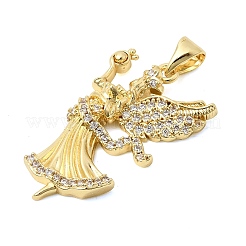 Латунные микропаве прозрачные подвески с фианитом&nbsp;KK-Z150-22G-01