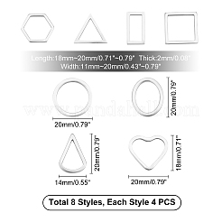 32 шт. 8 соединительных кольца из нержавеющей стали 304 STAS-UN0020-52P
