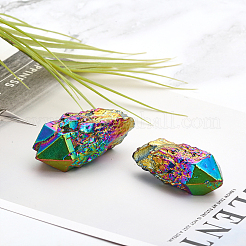 2 шт. 2 стиля гальванизированный натуральный кварцевый кристалл дисплей украшения G-CA0001-60