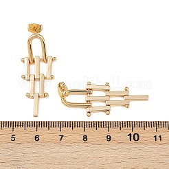 Треугольные серьги-гвоздики с кисточками из латуни&nbsp;LS-EJEW-K309-17G