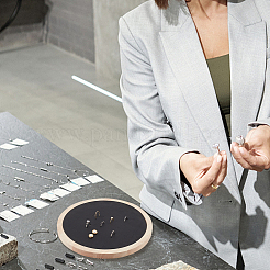 Круглый лоток для ювелирных изделий из деревянного кольца с 92 слотом EDIS-WH0030-20B