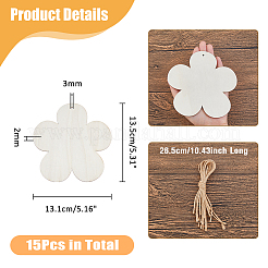 15 шт. необработанные деревянные подвесные украшения WOOD-DC0001-25C