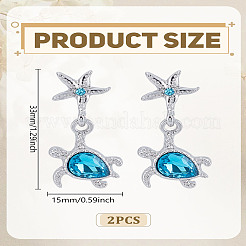 1 пара сережек-гвоздиков из сплава в виде морской черепахи&nbsp;EJEW-LP0003-84