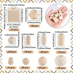 300 шт. 10 стиля деревянных европейских бусин WOOD-SP0001-48