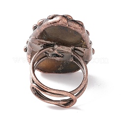 Кольцо-манжета с натуральным лабрадором неправильной формы RJEW-I082-06R