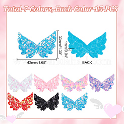 105 шт. 7-х цветные аппликации из полиэстера с вышивкой в виде крыльев ангела PATC-GA0001-27