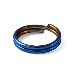 虹色のチタン合金スプリットリング  ダブルループ丸カン  12x2mm  内径：10mm  単線：厚さ1mm&nbsp;FIND-WH0014-22B