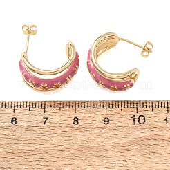 Boucles d'oreilles en laiton émaillé à placage en crémaillère&nbsp;KK-CBAB1AF-38B-G