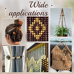 60шт 4 цвета деревянные бусины WOOD-PH0003-48