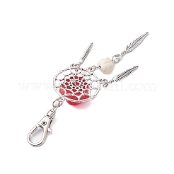 Dekorationsanhänger mit Rose und Totenkopf aus Kunstharz und synthetischem Türkis&nbsp;HJEW-JM02094