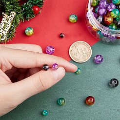 Окрашенного распылением треск стеклянные бусы нити CCG-NB0001-02