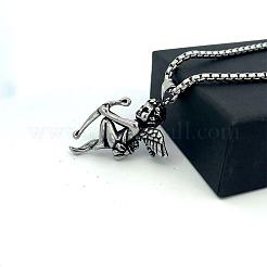 Кулон в виде ангела из нержавеющей стали 304 в стиле панк-ретро для мужчин.&nbsp;DL5553