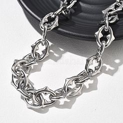 Ожерелья из овальной цепи с шипами из нержавеющей стали 304 для женщин и мужчин NJEW-A043-01P