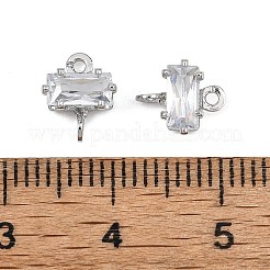 Ciondoli rettangolari con connettori in ottone e pavé di zirconi cubici Shegrace&nbsp;XGRQ2O062-438A-P