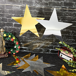 36 шт. 2-х цветная бумажные блестящие звезды для украшения стены&nbsp;AJEW-SP0001-16A