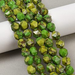 Синтетическая золотая линия бирюзовые бусы пряди G-A283-C03-01