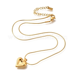 Ионное покрытие (ip) 304 нержавеющая сталь кулон в форме сердца змея цепи ожерелья для женщин NJEW-F328-13G