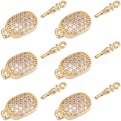 6 шт. латунные застежки-коробочки с микропаве из прозрачного кубического циркония KK-BBC0019-66