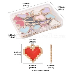 48шт 6 цвета сплава эмалевые подвески&nbsp;ENAM-FS0003-60