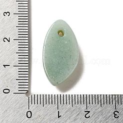 天然石グリーンアベンチュリンペンダント  金メッキ304ステンレススチール製金具付き  馬の目のチャーム  25x12.5~13x5.5mm  穴：2x1mm&nbsp;G-K355-01G-01