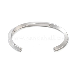 Не тускнеющие витые открытые браслеты-манжеты из нержавеющей стали 304 для женщин&nbsp;BJEW-B097-01P