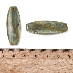 Anhänger aus natürlichem indischem grünem Linienjaspis&nbsp;G-Z151-02E