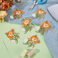 6 шт. цветочные нашивки из полиэстера и хлопка с компьютерной вышивкой&nbsp;PATC-HY0001-91A