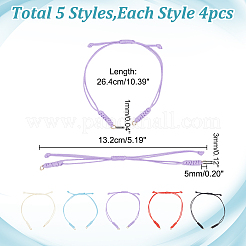 20 Stück 5 Farben koreanische gewachste Polyesterschnur zur Herstellung von DIY-Armbändern&nbsp;AJEW-HY00005
