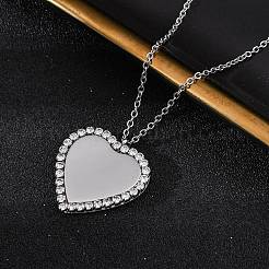 Ожерелья с подвесками из нержавеющей стали 304 с микропаве из кубического циркония для женщин&nbsp;NJEW-Z065-08P-04