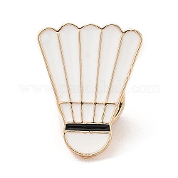 Badminton Enamel Pins, Light Gold Alloy Badge for Backpack Clothes, Sports, 22x17x2mm