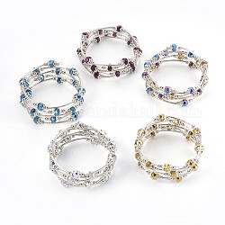 Bracelets de pellicule de verre électrolytique, 5-loop, avec les accessoires en métal, couleur mixte, 2-1/8 pouce (5.3 cm)