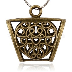 Scarf Pendant Making Tibetan Style Alloy Tube Bails, Loop Bails, Large Bail Beads, Tube with Heart Pattern, Nickel Free, Antique Bronze, 37x39x16mm, Hole: 4.5mm, Inner Diameter: 12x26mm