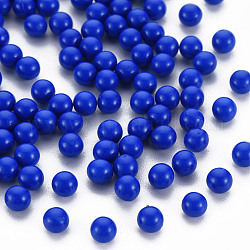 Perles acryliques opaques, sans trou, ronde, bleu, 4mm, environ 14000 pcs/500 g